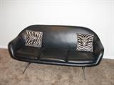 Overman - Mid century modern sofa faux leather and aluminum base great condition.