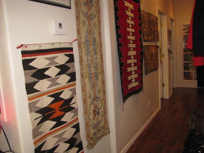 2 Navajo rugs plus others