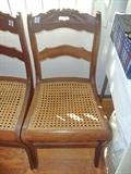 Pair of cane insert side chairs