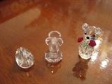 Swarovski swan, angel & teddy bear with roses