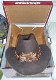 Stetson Cowboy hat w/ feather hatband; size 7 5/8