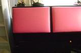 Pink & Black upholstered headboard 1970's style