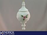 White Porcelain Ornament with Roses
