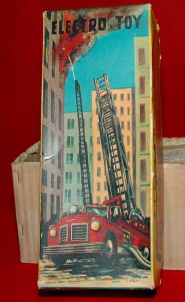 Box for Tin Fire Engine.Engine is Roughly 10" long
