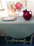 painted drop leaf/gate leg table