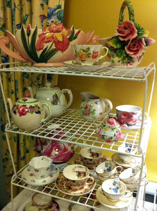                                many teapots and other dishes