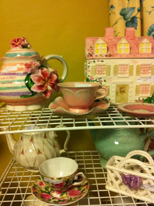                                tea pots and cups & saucers