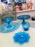 blue glassware