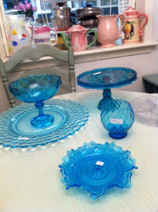                                          blue glassware