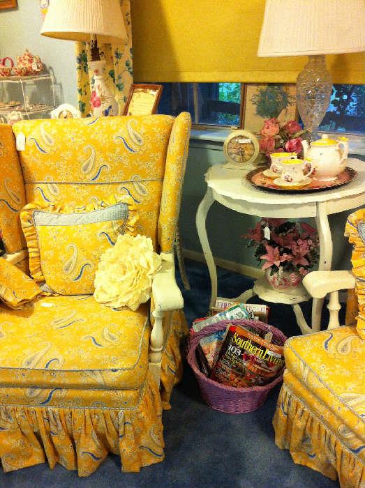                        custom upholstered wingback chairs