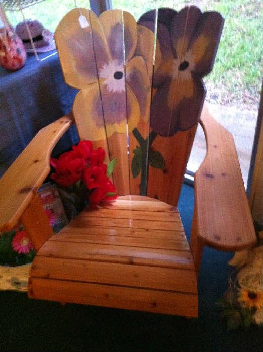                              painted Adirondack chair