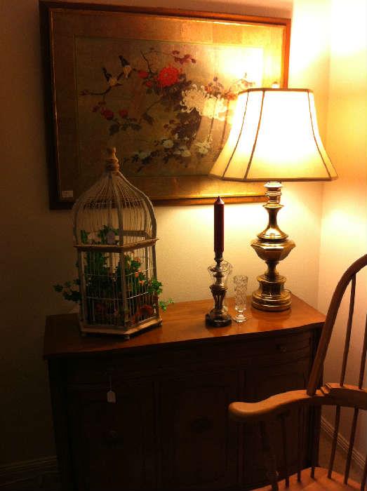                               server, bird cage, Asian picture, lamp