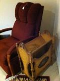                               small recliner & magazine rack