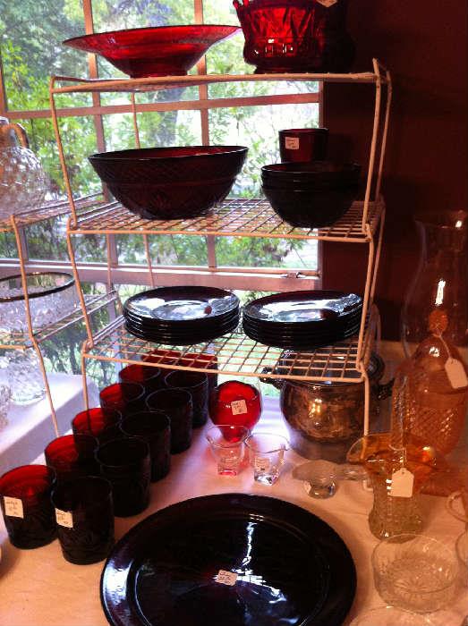                                           red glassware