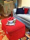                                            red ottoman