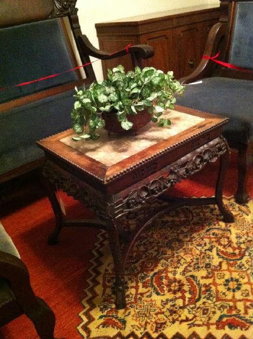                                  antique marble top table