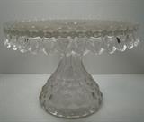 Brilliant Glass Cake Stand. Measures 10"w. x 7"h. and is in Excellent Condition. 