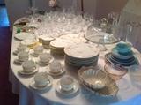 Limoges dishes, crystal, luster ware etc