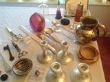 Silver glass & pottery