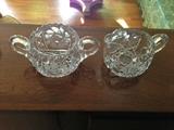 Lovely Cut Glass Sugar & Creamer