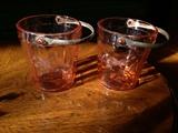 Beautiful Pink Depression Glass Buckets