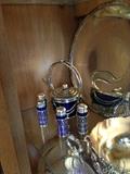 Cobalt Glass & Silver Plate
