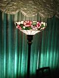 Tiffany Style Standing Lamp, Lit 