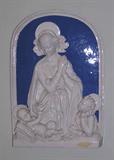 Large Cantagalli Religious Hanging Plaque with the Rooster mark