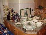 Tree toppers, Spode Xmas dishes (SOLD), Crystal Stemware