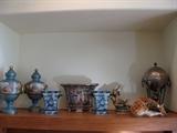 Sevres Vases, Lomonosov Russian Giraffe, English Samavor, Cappe Italian Figurine & Chinese Planters.