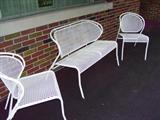 Three-piece metal patio set.