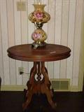 Walnut oval victorian table.