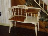 Stenciled gossip bench.
