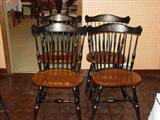 Set of four signed Hitchcock chairs.