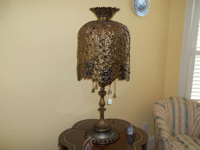 All Brass Filagree Shade Tiffany Style Lamp we are starting this piece at $6,000.