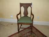 Oak armed chair. Can match oak table and 4 other chairs