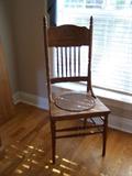 antique chair, leather seat