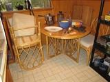 Rattan kitchen table 4 chairs