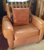 Leather Nail Head Trimmed Chair