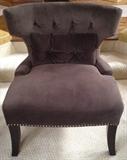 Chocolate Brown Nailhead Trimmed Chair