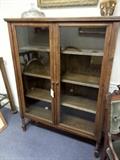 Barley Twist glass front china cabinet 1800s c.