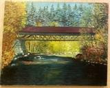 Orignal oil of covered bridge