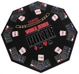 WSOP poker table top in soft carrying case: 47" x 47" . Preview graphic is representational of the lot & does not depict actual merchandise for sale. Item cannot be shipped: winning bidder must pick up this item in person at our San Antonio, Texas gallery.