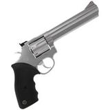 New-in-the-box Taurus Model 66 stainless steel revolver, .357 Mag or .38 Special cal, with 7 round capacity, integrated gun lock, manual & original box: 6” barrel, 12.2” overall length, serial #GT809XXX. Action works well; very smooth, easy pull! In accordance with U.S. law, this lot must either be picked up at our San Antonio, Texas gallery or shipped to a U.S. licensed firearms dealer (FFL) of the buyer's designation. Handguns will be shipped via USPS Priority Mail; shotguns & rifles will be shipped via UPS Ground. By bidding on this lot, you agree not to fire this gun before it is examined by a gunsmith. Know your local & state gun laws before you bid.