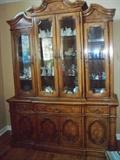 Vintage solid wood Thomasville 2 pc china cabinet