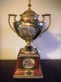 Royal Vienna urn on pedestal