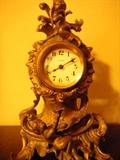 French bronze cherub miniature clock