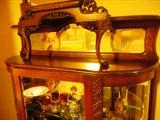 antique bow front china cabinet