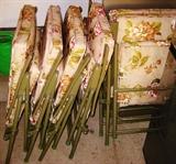 Table and six folding chairs