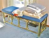 Brass bench with cushion